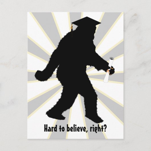 Carte Postale Faire-part Diplômé Sasquatch (Devant)