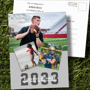 Carte Postale Faire-part Diplômé Sportif Moderne Écriture Gras 3 Photo