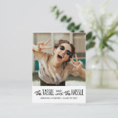 Carte Postale Faire-part Diplômé Typographie Noir | Sauvegarder la Date Pho (Debout devant)