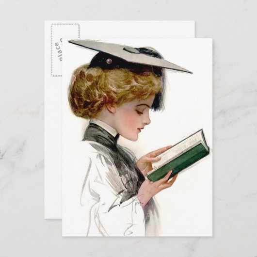 Carte Postale Faire-part Diplômée vintage (Devant / Derrière)