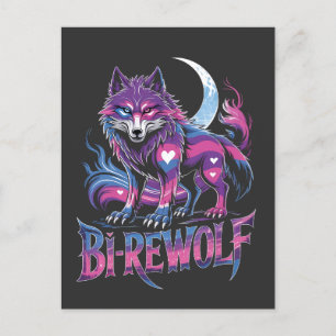 Carte Postale Faire-part Dire Wolf Birewolf Bisexual LGBT