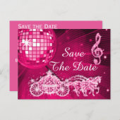 Carte Postale Faire-part Disco Ball, Princess Coach & Chevaux Enregistrer L (Devant / Derrière)