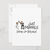 Carte Postale Faire-part Discours de mariage drôle juste marié (Devant / Derrière)
