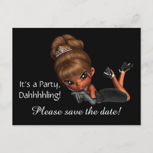 Carte Postale Faire-part Diva Enregistrez la Date