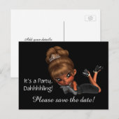 Carte Postale Faire-part Diva Enregistrez la Date (Devant / Derrière)