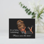 Carte Postale Faire-part Diva Enregistrez la Date (Debout devant)