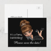 Carte Postale Faire-part Diva Enregistrez la Date (Devant / Derrière)