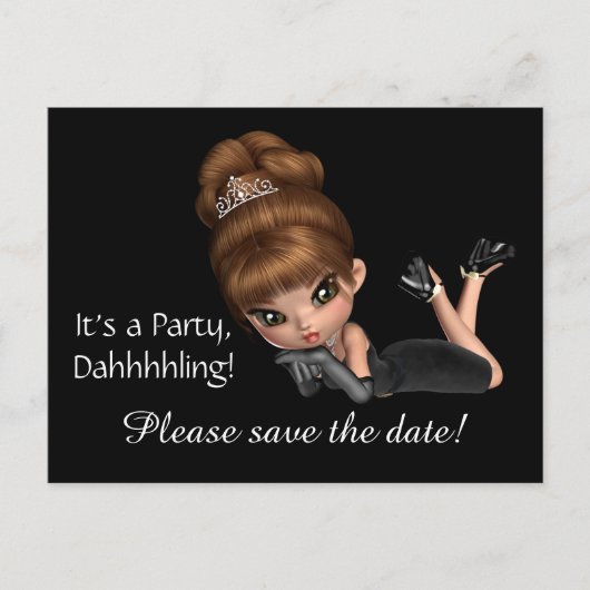 Carte Postale Faire-part Diva Enregistrez la Date (Devant)