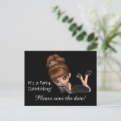 Carte Postale Faire-part Diva Enregistrez la Date (Debout devant)