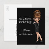 Carte Postale Faire-part Diva, Sauvegarder la date (Devant / Derrière)