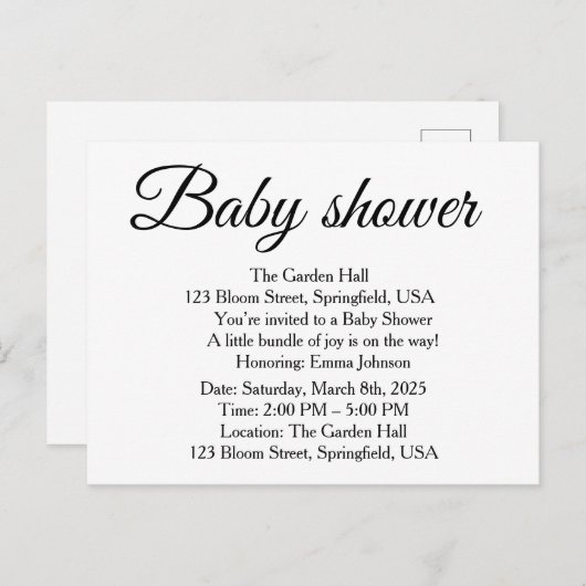 Carte Postale Faire-part DjskisAnnouncement Postcard (Devant / Derrière)