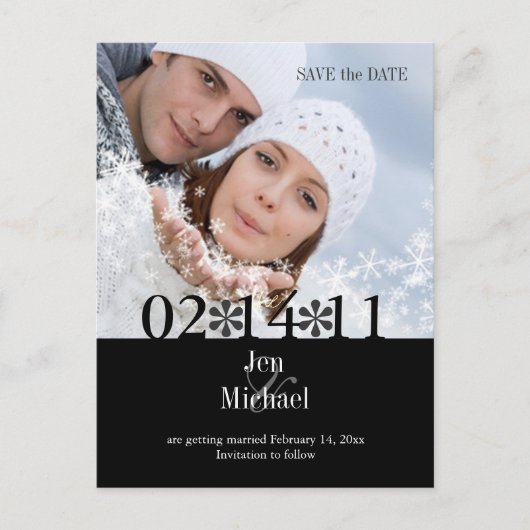 Carte Postale Faire-part do-it-yourself couleur, photo Enregistrer la date (Devant)