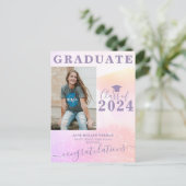 Carte Postale Faire-part d'obtention du diplôme de jeune fille (Debout devant)