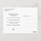 Carte Postale Faire-part d'obtention du diplôme de jeune fille (Dos)