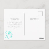 Carte Postale Faire-part d'obtention d'un diplôme de la couvertu (Dos)