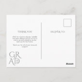 Carte Postale Faire-part d'obtention d'un diplôme de la couvertu (Dos)