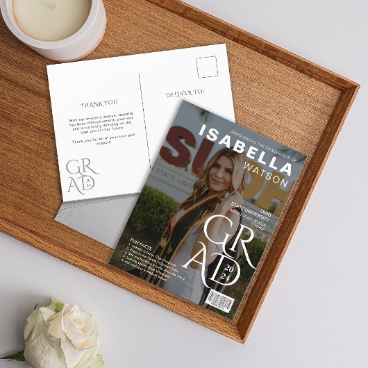 Carte Postale Faire-part d'obtention d'un diplôme de la couvertu