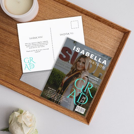 Carte Postale Faire-part d'obtention d'un diplôme de la couvertu