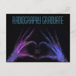 Carte Postale Faire-part Doigts Xray "Graduate en Radiographie" personnalis