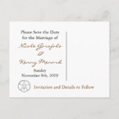 Carte Postale Faire-part Dollar de sable Save the Date (Dos)
