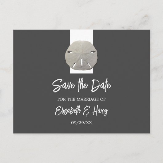 Carte Postale Faire-part Dollar de Sable Solitaire - Gris Charbon - Sauvega (Devant)