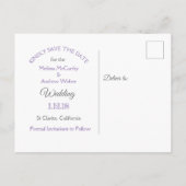 Carte Postale Faire-part Dollar de sable violet Mariage à thème Enregistrer (Dos)