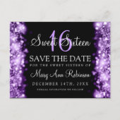 Carte Postale Faire-part Douce 16 "Sauver la date" lumières scintillantes v (Devant)