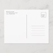 Carte Postale Faire-part Douche Couples Bleus Cuivre Géométrique Bourgogne (Dos)