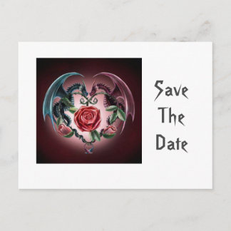 Carte Postale Faire-part Dragon Amour Sauvegarder la Date