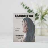 Carte Postale Faire-part Dramatic Magazine Style Graduation Party (Debout devant)