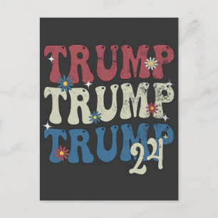 Carte Postale Faire-part Drapeau américain patriotique Trump 2024 4 juillet
