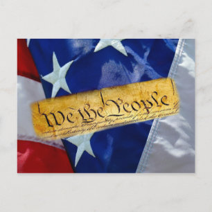 Carte Postale Faire-part Drapeau américain We The People