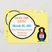 Carte Postale Faire-part Drapeau croate Ms Penguin parlante personnalisée (Devant / Derrière)
