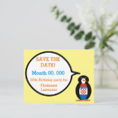 Carte Postale Faire-part Drapeau croate Ms Penguin parlante personnalisée (Debout devant)