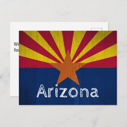 Carte Postale Faire-part Drapeau de l'Arizona en direction du sud déménagem (Devant / Derrière)
