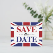 Carte Postale Faire-part Drapeau Union Jack Mariage britannique Save The Da (Debout devant)