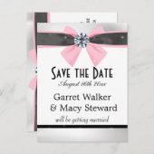 Carte Postale Faire-part Draperie noire et blanche classique avec cabot ros (Devant / Derrière)