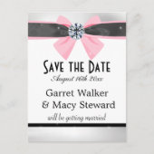 Carte Postale Faire-part Draperie noire et blanche classique avec cabot ros (Devant)