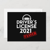 Carte Postale Faire-part Driver's License 2021 Passed Toxits For First Time (Devant / Derrière)