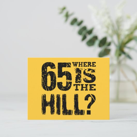 Carte Postale Faire-part Drôle 65e anniversaire Enregistrer la date V03E (Debout devant)