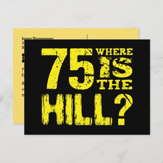 Carte Postale Faire-part Drôle 75e anniversaire Save the Date V01G (Devant / Derrière)