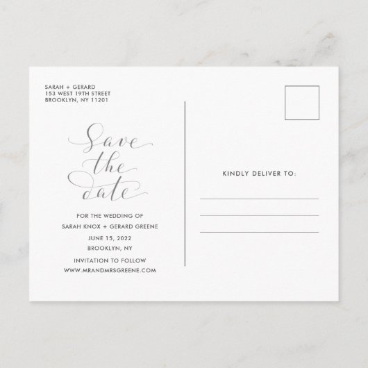 Carte Postale Faire-part Drôle boissons gratuites Mariage Bleu Enregistrer (Dos)