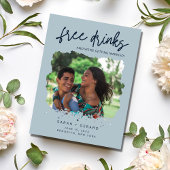 Carte Postale Faire-part Drôle boissons gratuites mariage Enregistrer la da