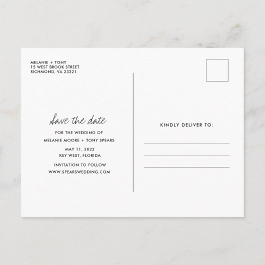 Carte Postale Faire-part Drôle boissons gratuites Plage Mariage Sauvez les  (Dos)