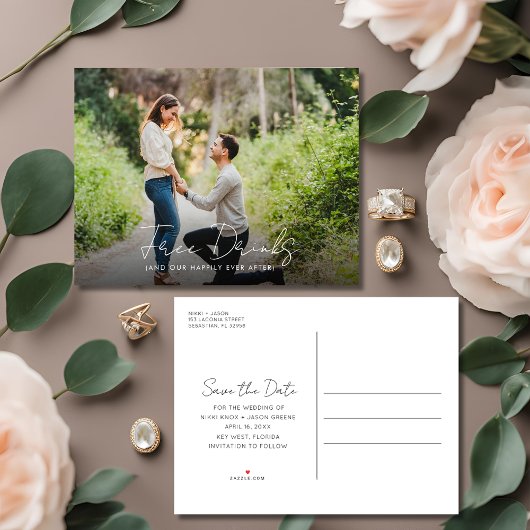Carte Postale Faire-part Drôle budget du Mariage photo Enregistrer la date