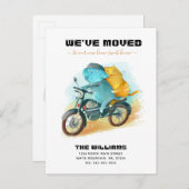 Carte Postale Faire-part Drôle Chien Chat équitation Moto Nouvelle Maison M (Devant / Derrière)