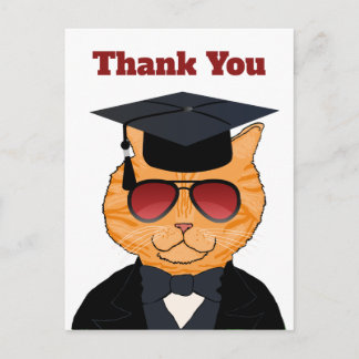 Carte Postale Faire-part Drôle Cool Cat Merci de diplôme de dessin de chat