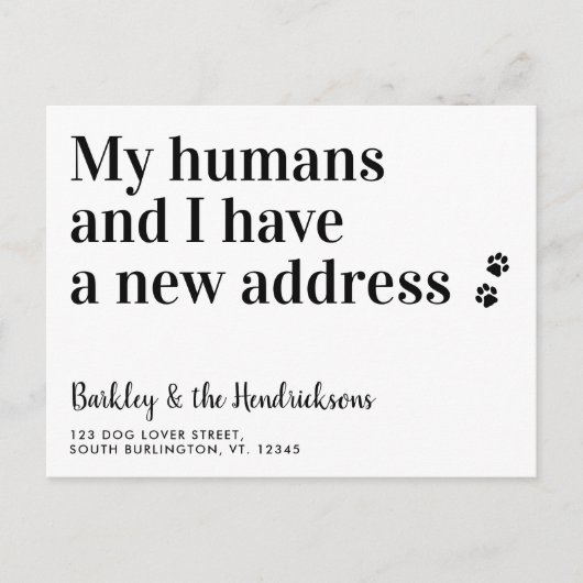 Carte Postale Faire-part Drôle de nouvelle adresse Nous avons déménagé Chie (Devant)