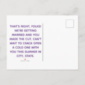 Carte Postale Faire-part Drôle, faire part de date de mariage moderne à thè (Dos)