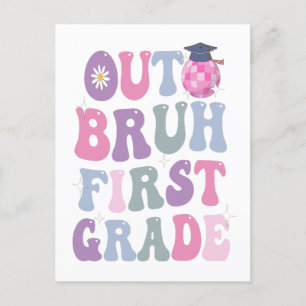 Carte Postale Faire-part Drôle Graduation Out Bruh Premier Grade Cadeau Sup